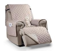 TAOCOCO Fundas para Sofa 1 Plaza, 100% Funda Sofa Impermeable with Pockets, Funda sillón reclinable with Elastic Strap, Chair Non Slip Cover for Pets/Kids(Caqui/25 Inch Recliner)