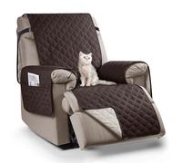 TAOCOCO Fundas para Sofa 1 Plaza, 100% Funda Sofa Impermeable with Pockets, Funda sillón reclinable with Elastic Strap, Chair Non Slip Cover for Pets/Kids(Chocolate/22 Inch Recliner)