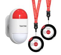 taoctee Botón de Alarma para Emergencias Alarma de Pánico Inalámbrica con Sirena y Strobe para Hogar Negocio,Ligero y Compacto con Cordón - Sistema de Alerta para Casa/Tienda (Batería/USB)