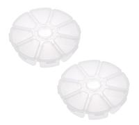 TAODAN 2 recipientes organizadores de almacenamiento de plástico de 10 cm, 8 rejillas, caja de joyería transparente, caja de pesca, pastillero