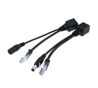 TAODAN Kit de 2 inyectores divisores POE de 12 V con conector CC de 5,5 x 2,1 mm, adecuado para routers inalámbricos, sistemas de control de acceso de vigilancia de red