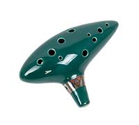 TaoDi Flauta ocarina de 12 agujeros en do alto con cordón y soporte de exhibición multicolor(Dark Green)