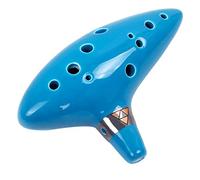 TaoDi Flauta ocarina de 12 agujeros en do alto con cordón y soporte de exhibición multicolor(Light Blue)