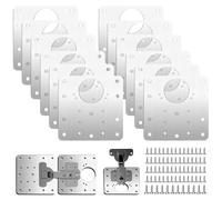 Taoduod 12 Pz Placa de Reparación de Bisagras 9cm Inoxidable Hinge Repair Kit Artefacto de Reparación de Bisagras de Gabinete Placa de Reparación de Bisagra Porosa con Tornillos, para Muebles Gabinete