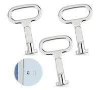 Taoduod 3 Pz Llave del Gabinete Eléctrico 4,5mm Aleación de Zinc Llave del Armario de Control Plata Llave de Caja de Medidor Multifuncional Adecuado para Armarios de Distribución Armarios de control