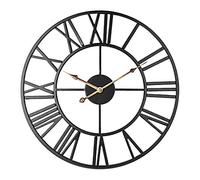 Taodyans Reloj de Pared de Esqueleto silencioso, Reloj de Cocina con números Romanos de 40 cm, Que no Hace tictac, Reloj Vintage de Metal para Sala de Estar, Hotel, Oficina, decoración del hogar