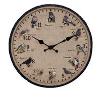 Taodyans Reloj de pared exterior impermeable de 30 cm para exteriores, reloj de pared de jardín, diseño de pájaros, para piscina, hogar, cocina, sala de estar, decoración - No silencioso (12 pájaros)