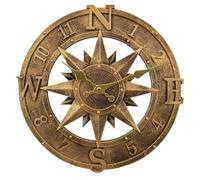 Taodyans Reloj de pared para exteriores, 30 cm, para jardín, resistente al agua, para exteriores, cocina, salón, reloj de pared industrial 3D, tictac (bronce), TY1118