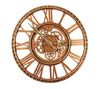 Taodyans Reloj de pared para exteriores, 30 cm, vintage, impermeable, retro, exterior, cocina, salón, industrial, 3D, tictac (cobre rojo)