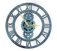 Taodyans Reloj de pared para exteriores, 30 cm, vintage, jardín, impermeable, retro, exterior, cocina, salón, industrial, 3D, tictac (verde)