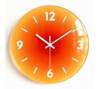 Taodyans Reloj de pared silencioso de 12 pulgadas, reloj de cristal para cocina, sala de estar, oficina, dormitorio, decoración del hogar (naranja)