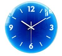 Taodyans Reloj de pared silencioso de 12 pulgadas, reloj de cristal para cocina, sala de estar, oficina, dormitorio, decoración del hogar (azul marino)