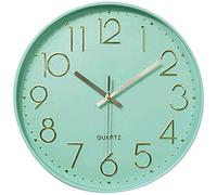 Taodyans - Reloj de pared silencioso de 30 cm, sin tictac, de cuarzo, funciona con pilas, moderno y redondo, para oficina, aula, cocina, sala de estar o dormitorio