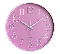 Taodyans - Reloj de pared silencioso de 30 cm, sin tictac, de cuarzo, funciona con pilas, moderno y redondo, para oficina, aula, cocina, sala de estar o dormitorio