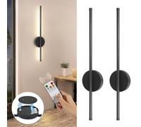 TaoFiaCo 60 cm LED Aplique de Pared Interior Recargable, Negro, 2 Piezas