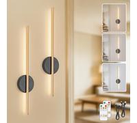 TaoFiaCo 60 cm LED Aplique de Pared Recargable, Negro & Gold, 2 Piezas