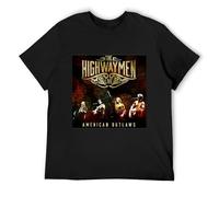TAOKEBEAR American Outlaws The Highwaymen Man Unisex 100% Cotton Short-Sleeve T-Shirts Black XXXL