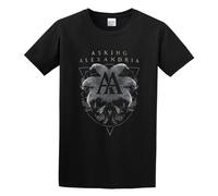 TAOKEBEAR Asking Alexandria Rotating Skull Unisex 100% Cotton Short-Sleeve T-Shirts Black XXXL