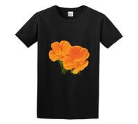 TAOKEBEAR California Native Vintage Retro California Poppy Unisex 100% Cotton Short-Sleeve T-Shirts Black XL