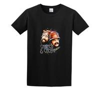 TAOKEBEAR Cheech and Chong Cheech and Chong Faces Unisex 100% Cotton Short-Sleeve T-Shirts Black XL