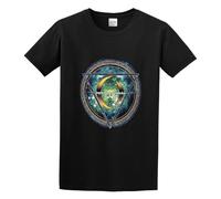 TAOKEBEAR Circle Unisex 100% Cotton Short-Sleeve T-Shirts Black L