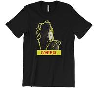 TAOKEBEAR Control Janet Jackson 90'S R&B World Tour Rhythm Nation Escapade Unisex 100% Cotton Short-Sleeve T-Shirts Black S