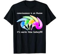 TAOKEBEAR Death Is Inevitable Shirt Magic Worm On A String Meme Unisex 100% Cotton Short-Sleeve T-Shirts Black M
