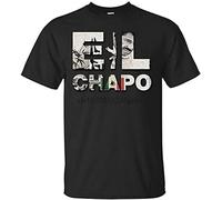 TAOKEBEAR El Chapo Guzman Sinaloa Cartel Sicario Hitman Mexican Flag Gangster Unisex 100% Cotton Short-Sleeve T-Shirts Black M