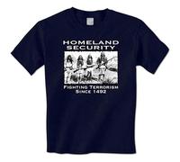 TAOKEBEAR Homeland Security - Fighting Terrorism Since 1492 Native American Unisex 100% Cotton Short-Sleeve T-Shirts Black XL
