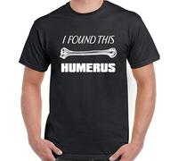 TAOKEBEAR I Found This Humerus Funny Doctor Nurse Bone Skeleton Unisex O-Neck 100% Cotton Short-Sleeve T-Shirts Black M