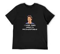 TAOKEBEAR I Make Jokes When I'm Uncomfortable Chandler Bing Loversfriends Lovers TV Show Unisex Cotton T-Shirts Black M