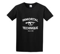TAOKEBEAR Immortal Technique Logo Custom Unisex 100% Cotton Short-Sleeve T-Shirts Black L
