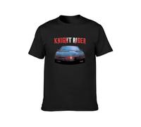 TAOKEBEAR Knight Rider Classic Retro Serie TV Bianco Giallo Nero Rosso Unisex 100% Cotton Short-Sleeve T-Shirts Black L