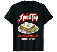 TAOKEBEAR Shark Sandwich Tour 1980 of Spinal Tap Funny Unisex 100% Cotton Short-Sleeve T-Shirts Black L