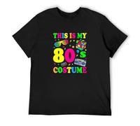TAOKEBEAR This is My 80's Costume Outfit Gifts Eighties Retro Party Unisex 100% Cotton Short-Sleeve T-Shirts Black XL