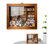 TAOLE Anxi-ety Bookshelf, Sacude tu camino de ansiedad, estantería de miedo en miniatura, marco de exhibición de estantería de madera, estante con libros dispersos modelado pantalla de madera marco de