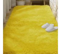 TAOLITAO Alfombras Dormitorio 220 x 300 cm Antideslizante y Suave Alfombrar Felpa Parte Inferior Lavable para Dormitorio y Habitación Infantil, Tapete para Cama, Amarillo