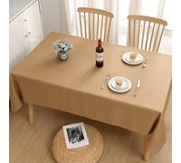 TAOLITAO Mantel Impermeable 130 x 220 cm Impermeable y Antimanchas Mesa Resistente y Fácil de Limpiar para Banquetes para Todo El Año, Camello