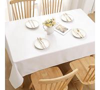 TAOLITAO Mantel Resistente 115 x 225 cm Impermeable y Antimanchas Mesa Impermeable Duradero, Protege La Mesa Adecuado para Cumpleaños Infantil, Exterior Jardin, Fiesta, Bodas, Navidad, Blanco