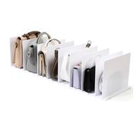 TaoQ C 10 Piezas Separadores de Estantes para Bolsa, Divisores de Estante de Armario de Bolso Separadores de Estantes de Bolso de Acrílico para Cocina del Estudio del Dormitorio, Blanco