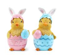 TaoQ C 2 Piezas Figuras de Pollo de Pascua Figura de Resina de Pollo de Primavera Decoraciones de encimera de Pollo de Pascua para Pascua Primavera Casa Casa Mesa Centerpieces Decoración