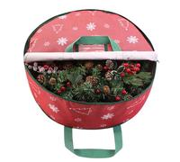 TaoQ C 75 cm bolsa de almacenamiento de coronas navideñas, contenedor de almacenamiento de guirnalda bolsa de almacenamiento de guirnaldas navideñas para decoración navideña de coronas, rojo