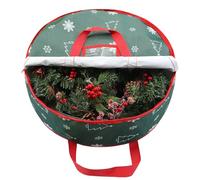 TaoQ C 75 cm Bolsa de Almacenamiento de Coronas navideñas, contenedor de Almacenamiento de Guirnalda Bolsa de Almacenamiento de guirnaldas navideñas para decoración navideña de Coronas, Verde