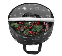 TaoQ C 75 cm bolsa de almacenamiento de coronas navideñas, contenedor de almacenamiento de guirnalda bolsa de almacenamiento de guirnaldas navideñas para decoración navideña de coronas, negro