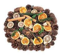 TaoQ C Navidad Conos de Pino Naranjas Natural Conos de Pino Canela Naranja y Canela Navidad para árbol Fiesta de Invierno DIY Artesanías Decoración del hogar