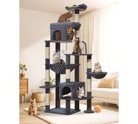 Taoqimiao MS032G - Árbol para gatos de interior de 83 pulgadas para gatos grandes y adultos, torre XXL para gatos, apto para gatos grandes resistentes de 20 libras, 2 lujosos cando para gatos con 8