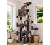 Taoqimiao MS032G - Árbol para gatos de interior de 83 pulgadas para gatos grandes y adultos, torre XXL para gatos, apto para gatos grandes resistentes de 20 libras, 2 lujosos cando para gatos con 8