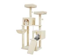 Taoqimiao Taoqimiao MS012M - Árbol para gatos de 56.3 pulgadas, torre para gatos con postes rascadores, casa de árbol para gatos de interior con hamacas, juguetes, condominio y tabla grande para