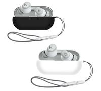 Taoricen Funda de Silicona Compatible con Beats Solo Buds Auriculares, Estuche Protector con cordón (Blanco + Negro)
