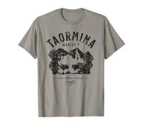 Taormina Sicilia Italia Souvenir Diseño Envejecido Camiseta
